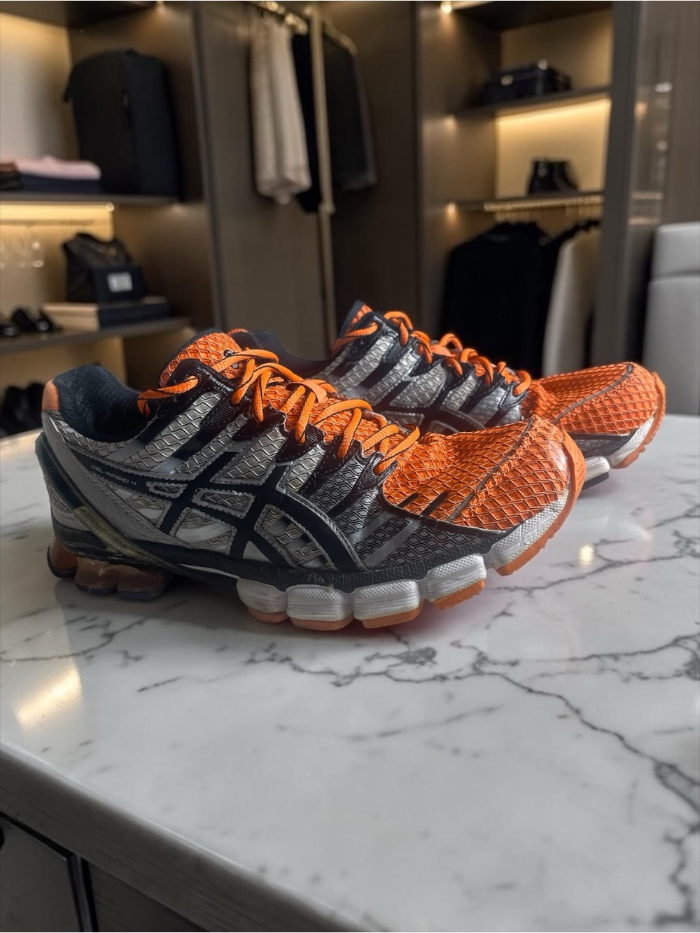 ASICS GEL-KINSEI 4 Running Shoes Silver Orange Multicolor Athletic Men’s Size 10